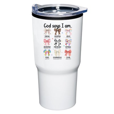 God Says I Am Coquette Bow Religious Christian Women Girls  Tumbler