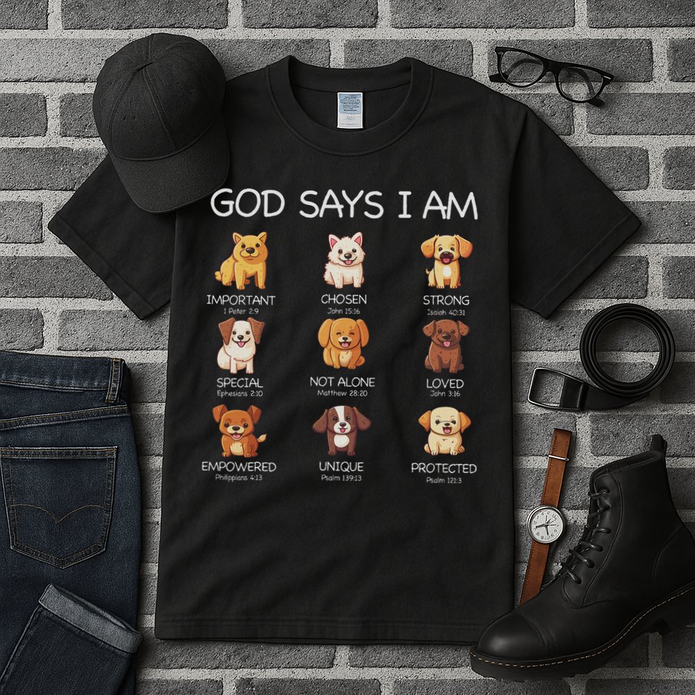 God Says I Am Cute Dogs Bible Verse Christian Tall T-Shirt