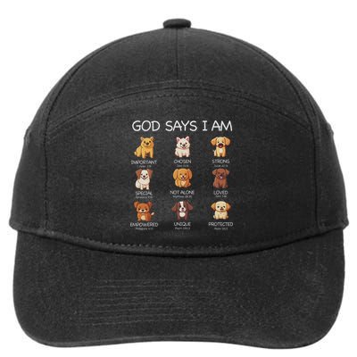 God Says I Am Cute Dogs Bible Verse Christian 7-Panel Snapback Hat