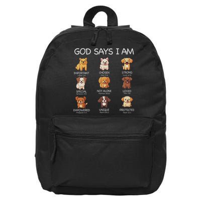 God Says I Am Cute Dogs Bible Verse Christian 16 in Basic Backpack