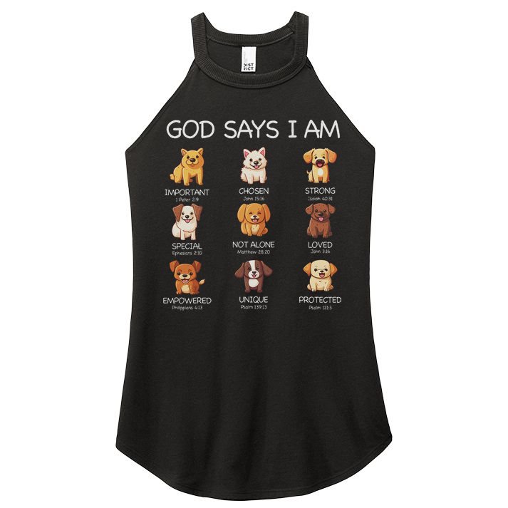 God Says I Am Cute Dogs Bible Verse Christian Women's Perfect Tri Rocker Tank