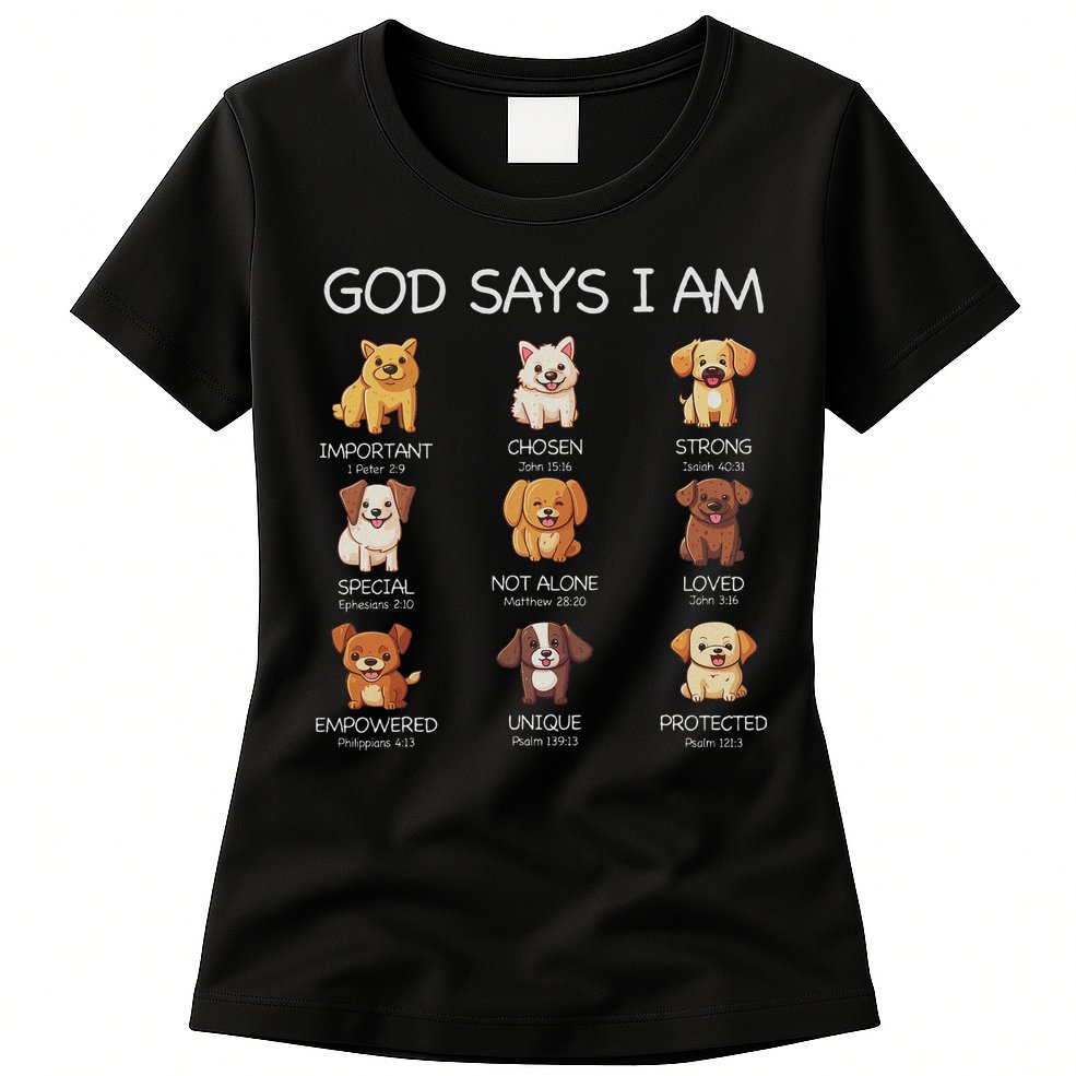 God Says I Am Cute Dogs Bible Verse Christian Womens T-Shirt