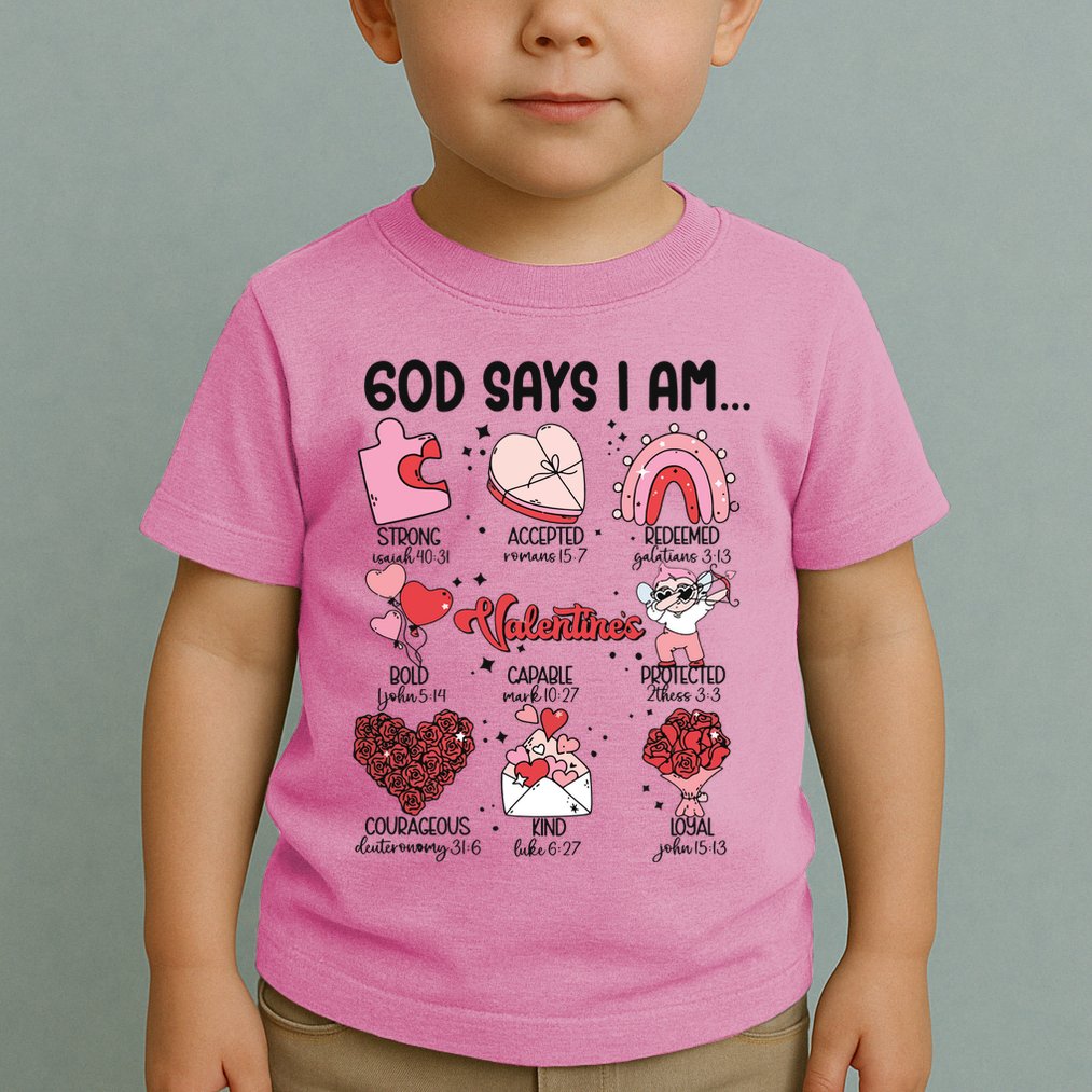 God Says I Am Valentine Funny Jesus Valentines Toddler T-Shirt