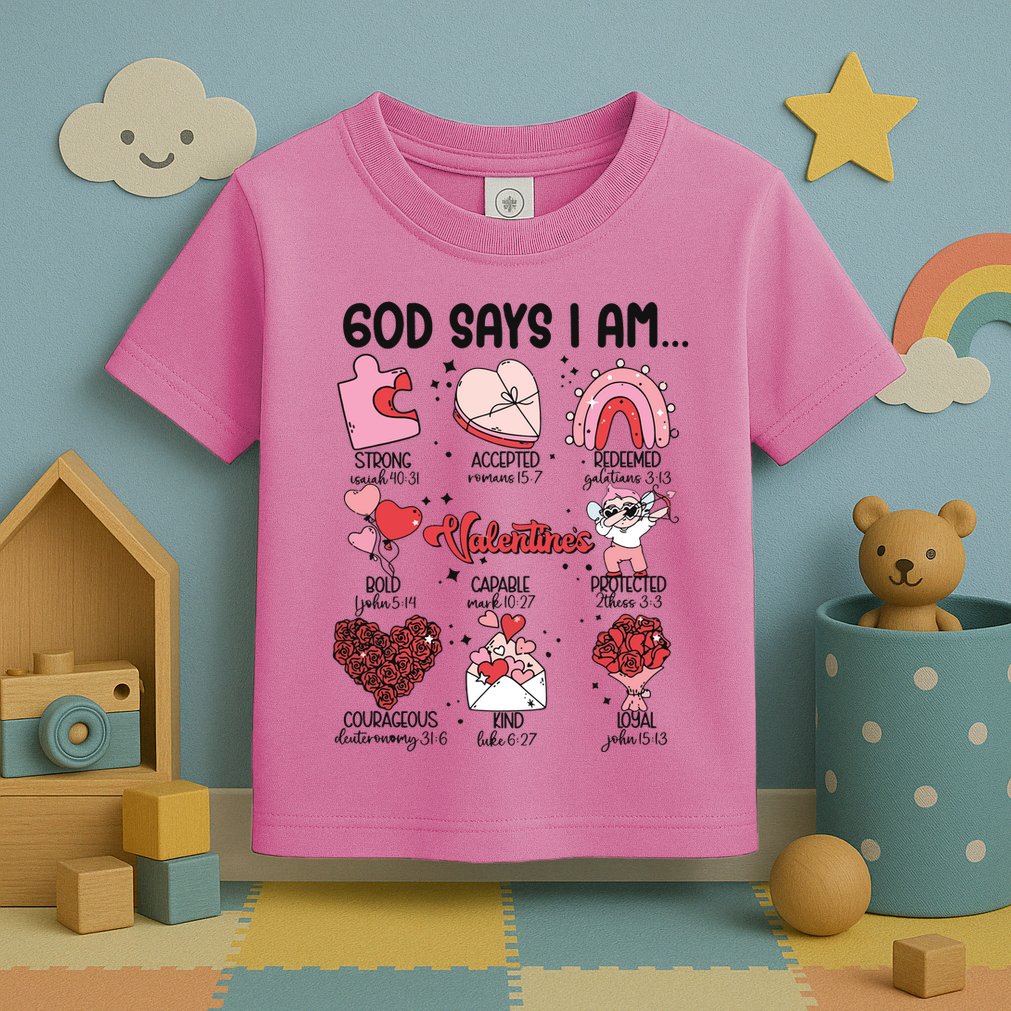 God Says I Am Valentine Funny Jesus Valentines Toddler T-Shirt