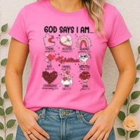 God Says I Am Valentine Funny Jesus Valentines Womens T-Shirt