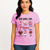 God Says I Am Valentine Funny Jesus Valentines Womens T-Shirt