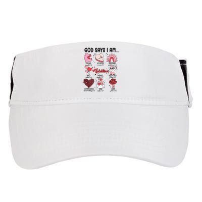 God Says I Am Valentine Funny Jesus Valentines Adult Drive Performance Visor