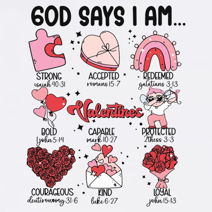 God Says I Am Valentine Funny Jesus Valentines Womens Tank Top
