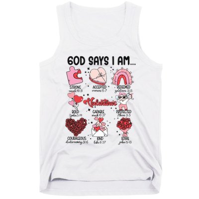 God Says I Am Valentine Funny Jesus Valentines Tank Top