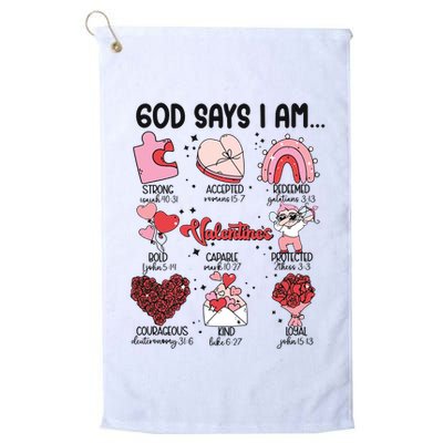 God Says I Am Valentine Funny Jesus Valentines Golf Towel