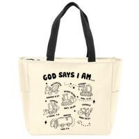 God Says I Am Truck Construction Christian Bible Verse Zip Tote Bag