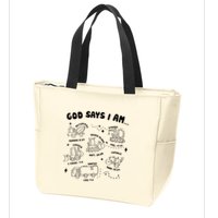 God Says I Am Truck Construction Christian Bible Verse Zip Tote Bag