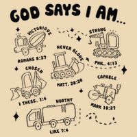 God Says I Am Truck Construction Christian Bible Verse Zip Tote Bag