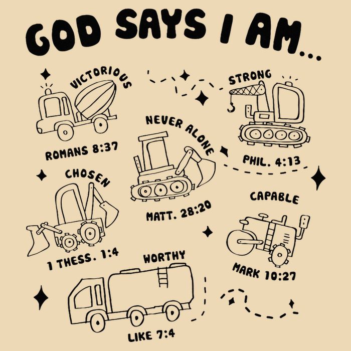God Says I Am Truck Construction Christian Bible Verse Zip Tote Bag