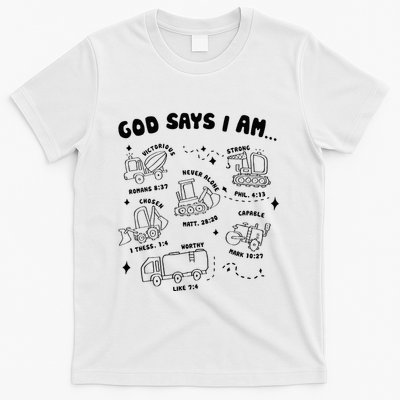 God Says I Am Truck Construction Christian Bible Verse T-Shirt