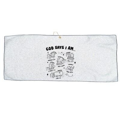 God Says I Am Truck Construction Christian Bible Verse Large Microfiber Waffle Golf Towel