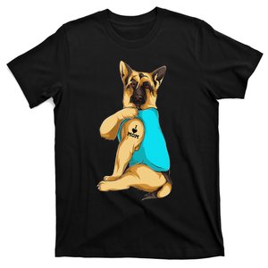 German Shepherd I Love Mom Tattoo Apparel Dog Mom T-Shirt