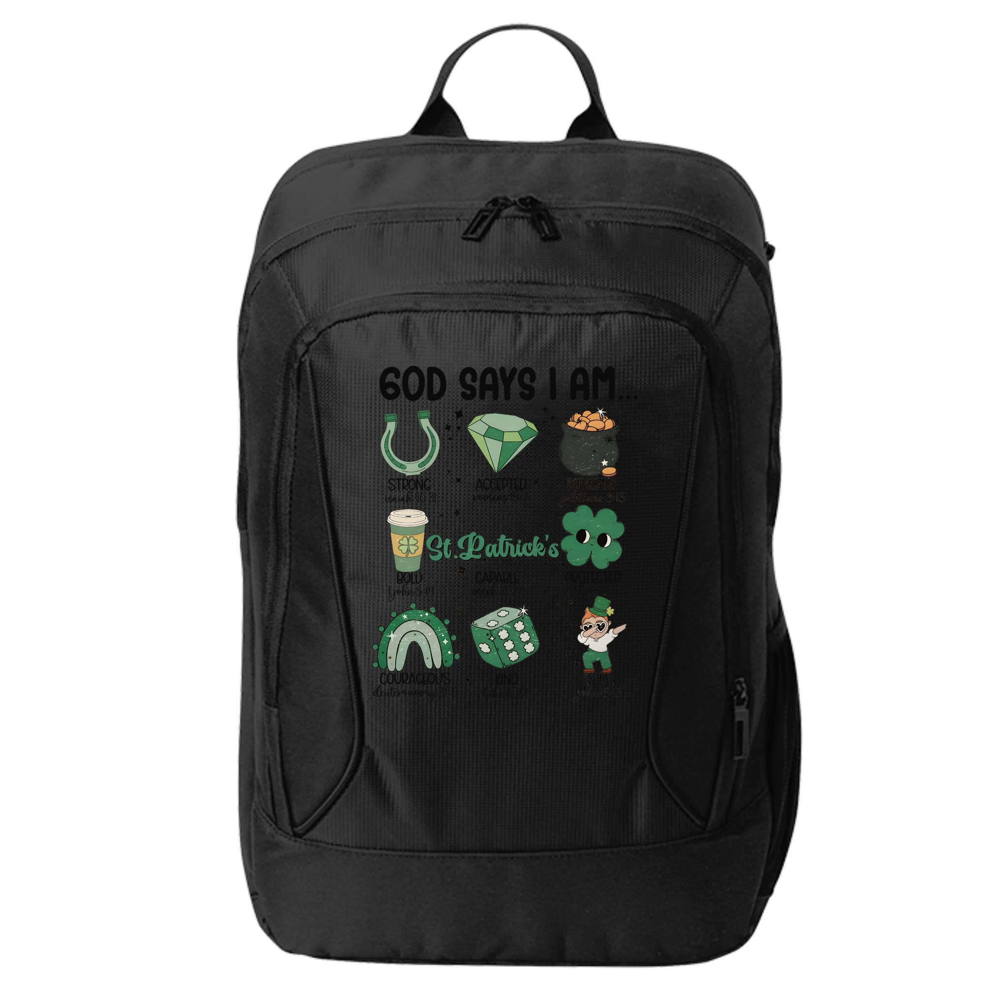 God Says I Am Retro St PatrickS Day City Backpack