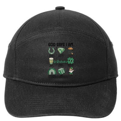 God Says I Am Retro St PatrickS Day 7-Panel Snapback Hat
