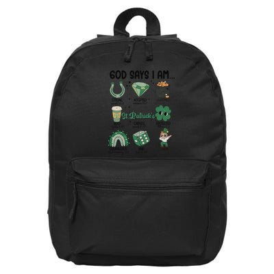 God Says I Am Retro St PatrickS Day 16 in Basic Backpack