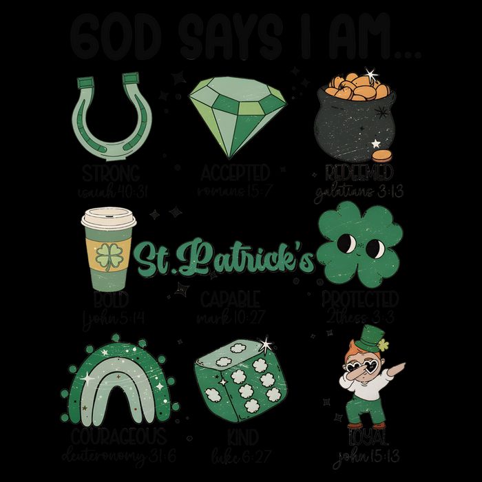 God Says I Am Retro St PatrickS Day 16 in Basic Backpack