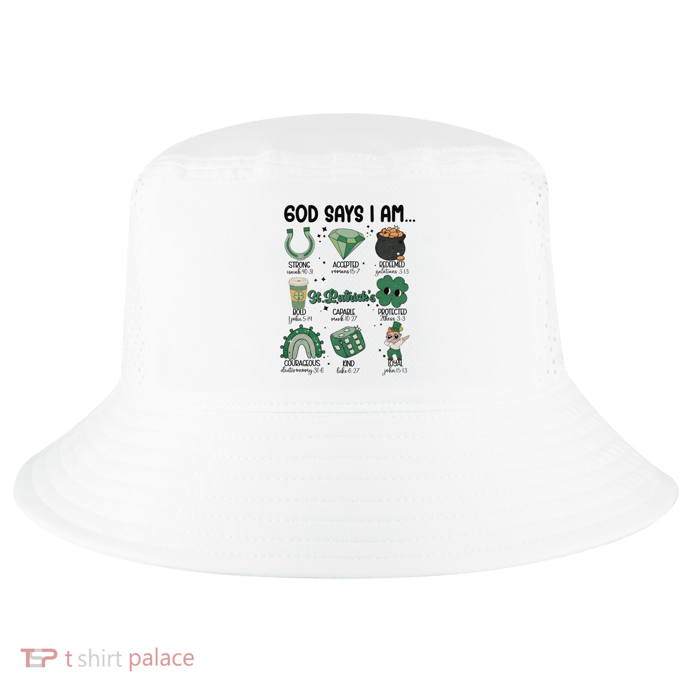 God Says I Am Retro St PatrickS Day Cool Comfort Performance Bucket Hat