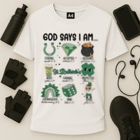 God Says I Am Retro St PatrickS Day Cooling Performance Crew T-Shirt