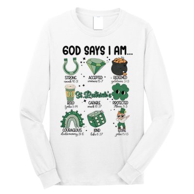 God Says I Am Retro St PatrickS Day Long Sleeve Shirt