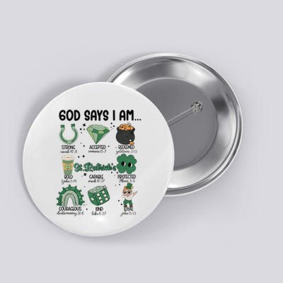 God Says I Am Retro St PatrickS Day Button