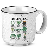 God Says I Am Retro St PatrickS Day 15oz Campfire Ceramic Mug