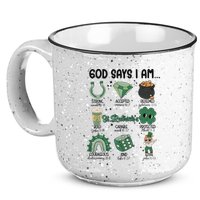 God Says I Am Retro St PatrickS Day 15oz Campfire Ceramic Mug