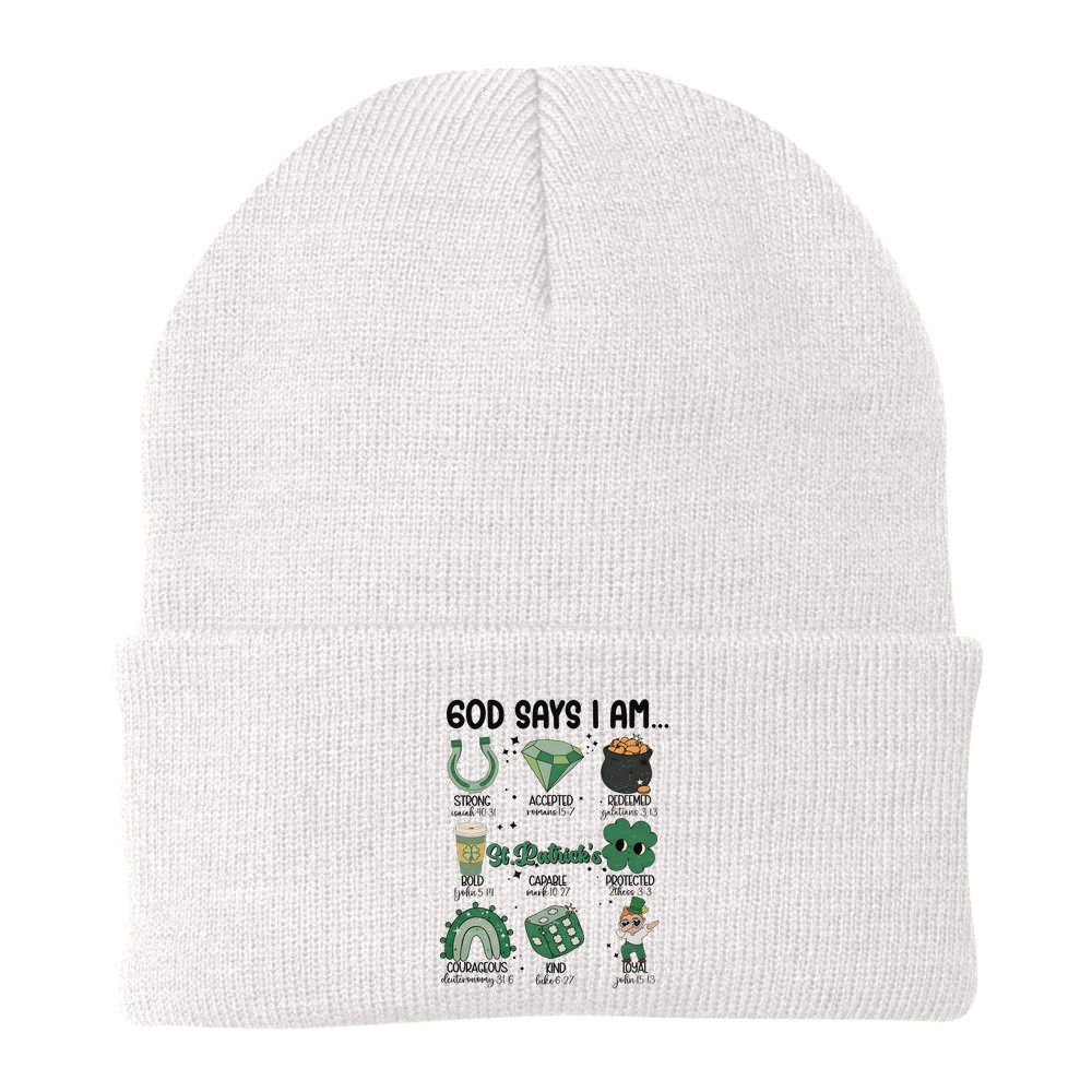God Says I Am Retro St PatrickS Day Beanie