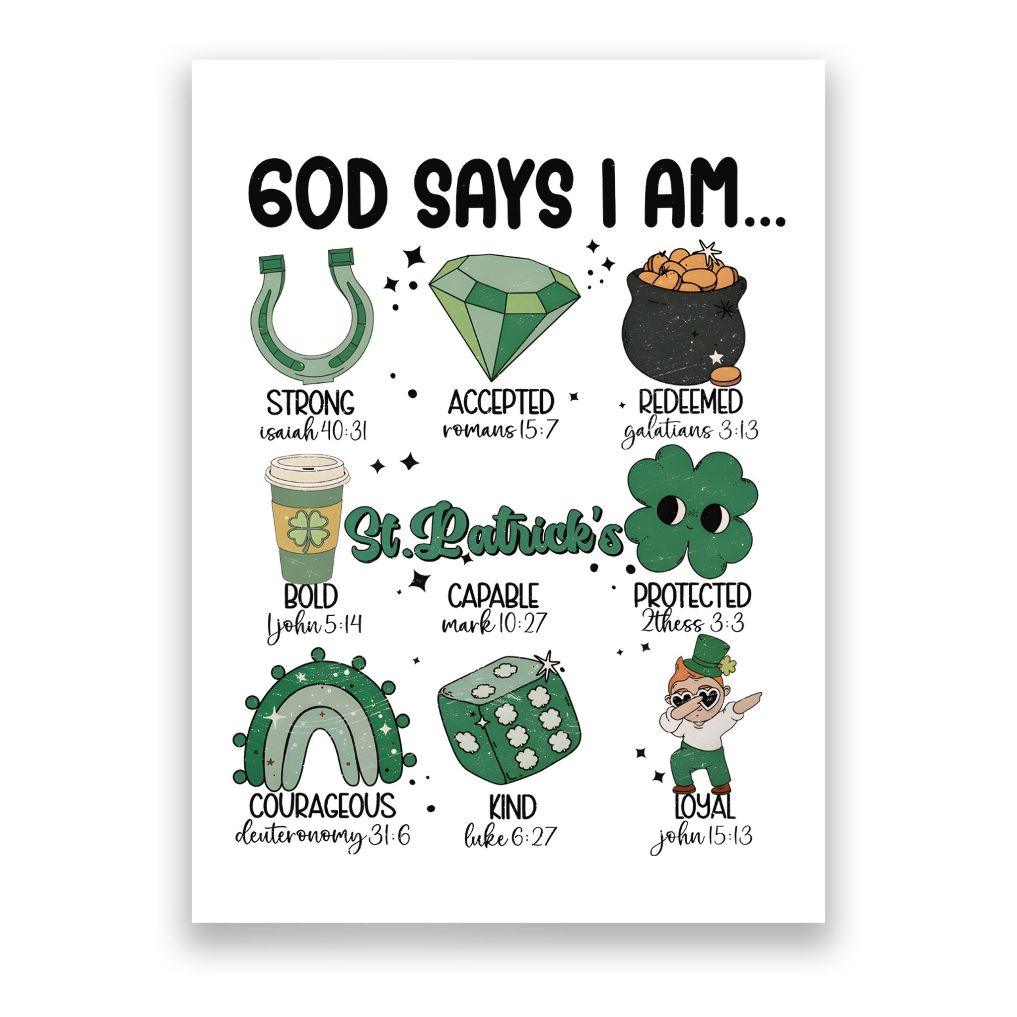 God Says I Am Retro St PatrickS Day Poster