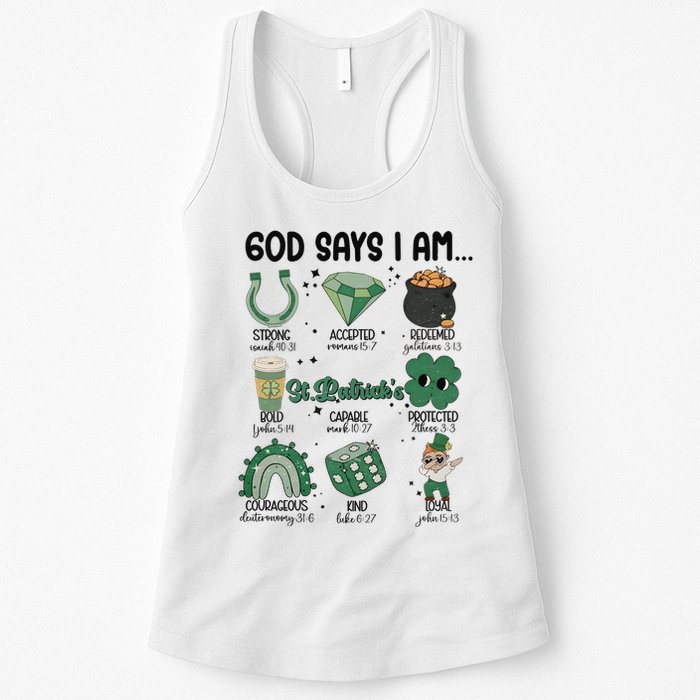 God Says I Am Retro St PatrickS Day Womens Tank Top