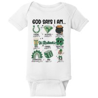 God Says I Am Retro St PatrickS Day Baby Bodysuit