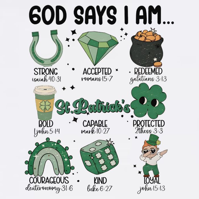 God Says I Am Retro St PatrickS Day Golf Towel
