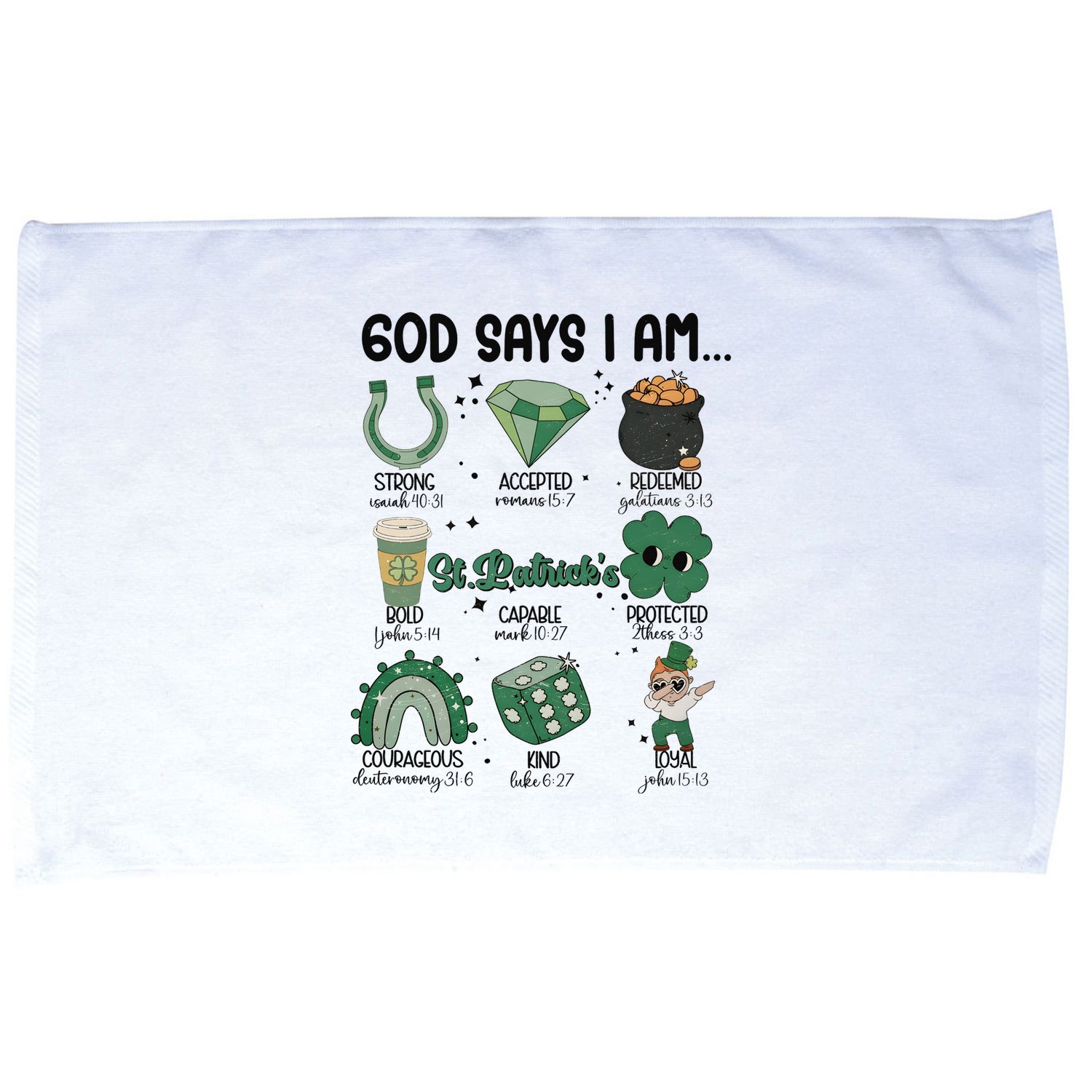 God Says I Am Retro St PatrickS Day Microfiber Hand Towel