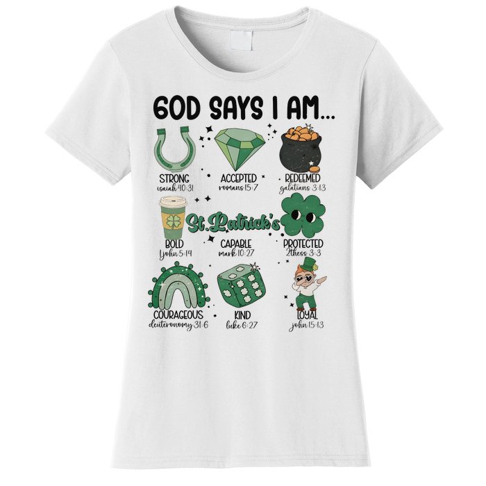 God Says I Am Retro St PatrickS Day Women's T-Shirt