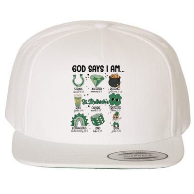 God Says I Am Retro St PatrickS Day Wool Snapback Cap
