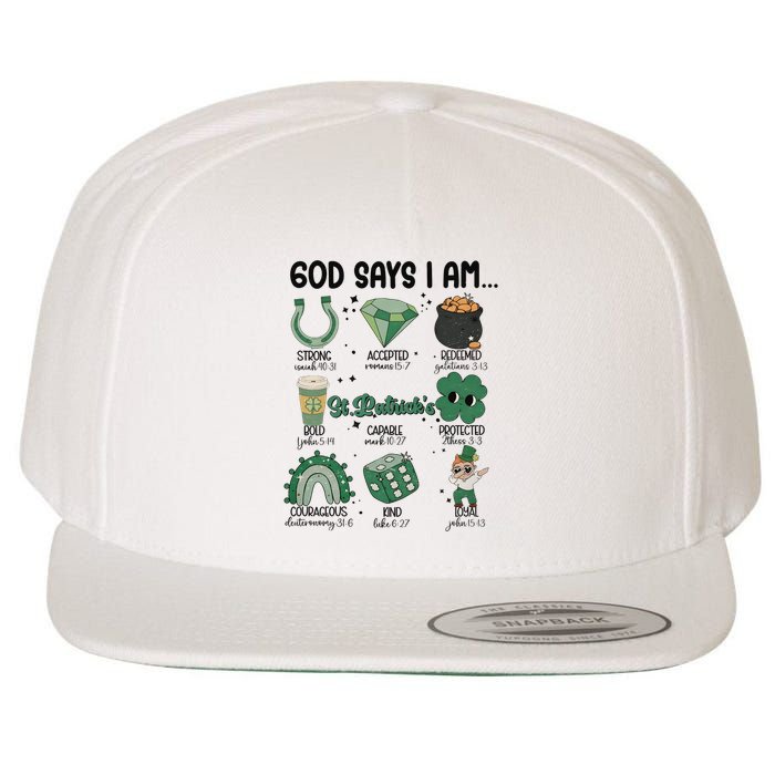 God Says I Am Retro St PatrickS Day Wool Snapback Cap