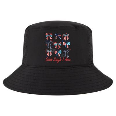 God Say I Am Coquette Bow 4th Of July Women Girl Teen Cool Comfort Performance Bucket Hat