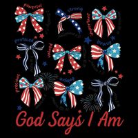 God Say I Am Coquette Bow 4th Of July Women Girl Teen Tall T-Shirt