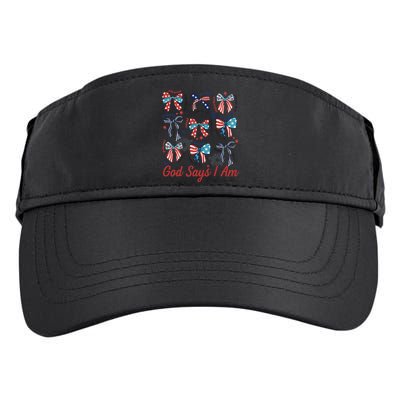 God Say I Am Coquette Bow 4th Of July Women Girl Teen Adult Drive Performance Visor