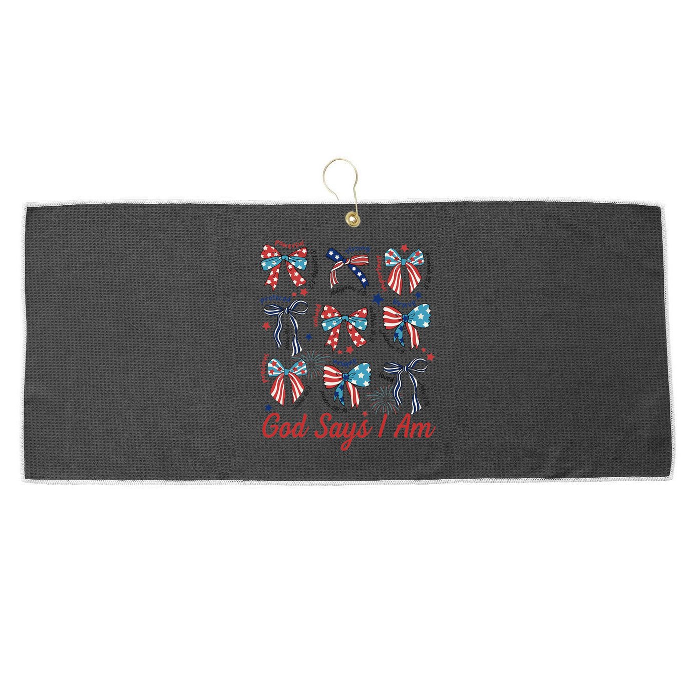 God Say I Am Coquette Bow 4th Of July Women Girl Teen Large Microfiber Waffle Golf Towel