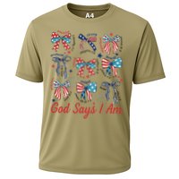 God Say I Am Coquette Bow 4th Of July Women Girl Teen Cooling Performance Crew T-Shirt