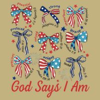 God Say I Am Coquette Bow 4th Of July Women Girl Teen Button