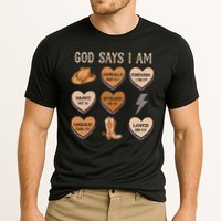 God Say I Am Conversation Heart Rodeo Western Christian Cooling Performance Crew T-Shirt