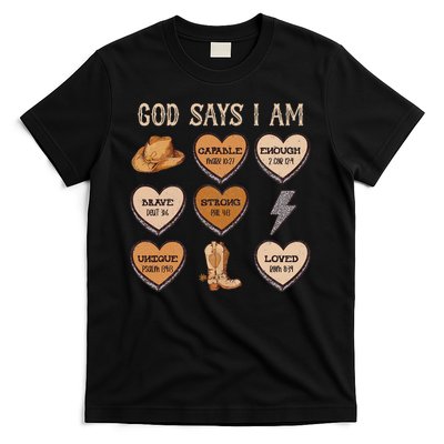 God Say I Am Conversation Heart Rodeo Western Christian T-Shirt