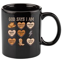 God Say I Am Conversation Heart Rodeo Western Christian 11oz C Handle Ceramic Mug