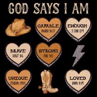 God Say I Am Conversation Heart Rodeo Western Christian Cooling Performance Long Sleeve Crew